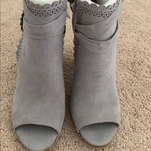 Grey just fab open toe boots